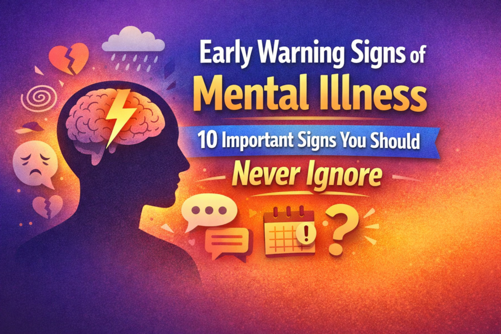 Early warning signs of mental Illness illustration